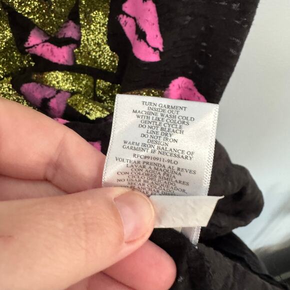 Rocker Girl Kiss Me I'm Irish Burnout Tee Shirt Juniors Size XL / 15 - 17 Black - Picture 7 of 7